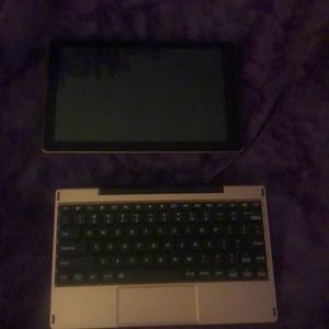 Rose gold tablet case and headphones .